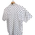 Dockers Vintage 90s Black & White Polka Dot Collared Button Up Shirt Medium Photo 4