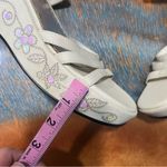 Vtg 90s Y2k Seventeen Platform sandals floral iridescent sequined size 7.5 White Photo 6