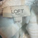 Loft  Linen Blend Button Down V-Neck Top White Cream Stripe Size XXL Photo 3