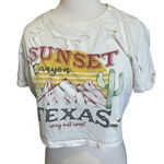 White Graphic Crop Top Photo 5