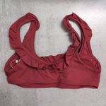 ANDIE NWT The Hydra Top Russet (Dark Red) Ruffled Neckline Bikini Swimwear M Photo 2