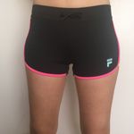 FILA  Sports Black Blue Pink Yellow Neon Trim Drawstring Compression Shorts 3” Photo 3