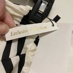 Mango New Exclusive Collection Off White Black Striped Ruched Maxi Skirt Photo 5