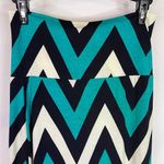TOVIA Green Navy White Chevron Stripe Maxi Skirt Medium Photo 1