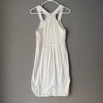 Athleta White Shift Dress Size M Sleeveless Crochet Racerback Knee Length Lined Photo 5