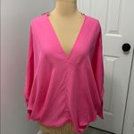 ZARA Bubblegum Pink Batwing V Neck Blouse Photo 2