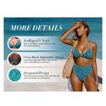 Cupshe Floral Scalloped Top Bikini Set High Waist Bottoms Womens Size Large NEW Photo 8