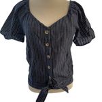 Maurice's Maurice’s blouse button and tie front shirt sleeve wide neckline size medium Photo 0