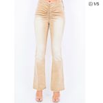 American Bazi  New Shirring detail flare pants Dos Angeles khaki retro Large chic Photo 1