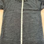 J.Crew Wkmans  Blue Marled Jewel Beaded Neckline Short Sleeve Sweatshirt Small Photo 2