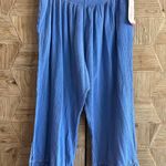 NWT Manta Del Lago Cropped Pants Size Small Blue Crochet Hem Boho Photo 0