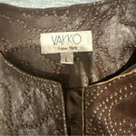 Women’s vintage brown Vakko leather jacket with perforated detailing. Size L Photo 1