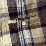 Free People  Shorts Women’s 8 Brown Tan Isla Plaid Button Waist 100% Cotton Photo 7