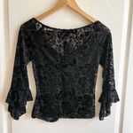 Candie's Vintage  Sheer Velvet Burnout Ruched Top Size S Y2K Whimsigoth Fairy Photo 4