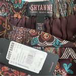 Shyanne  Brown South Western Floral Bohemian Printed Ruffle Midi Skirt Size XS Photo 4