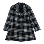 Talbots Wool blend plaid pea coat women's size 14 petite black white Photo 0