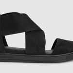 Eileen Fisher Black Carver Tumbled Nubuck Sneaker Sandal Womens 6.5 Strappy Photo 0