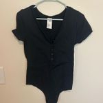black v neck body suit Size L Photo 0