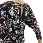 Metaphor  Black Floral 3 Quarter Sleeve Stretch Zip Side Sheath Dress Womens XL Photo 6