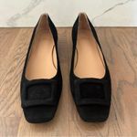 Ann Mashburn NWT  Closed Toe Suede Buckle Flat Shoe Black Size 39.5 EU / 9.5 US Photo 5