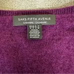 Saks 5th Avenue SAKS FIFTH AVENUE Purple Cashmere Sweater Size S Photo 5