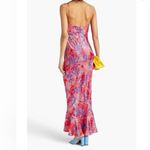 Saloni Floral Pink floral silk mimi Maxi Dress wedding guest sleeveless feminine Size 4 Photo 14