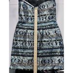 Precious Formals Sequin Mini Dress Sparkle Size 4 Blue Green Black Chunky Stones Photo 6