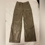 Abercrombie & Fitch Abercrombie size 26 regular 90s relaxed high rise gray leather cargo pants Photo 3