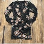 FATE‎ Floral Embellished Surplice LongSleeved Dress NWT Size Small Black Photo 2