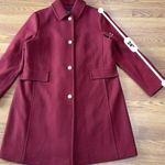 Kate Spade BURGUNDY PEARL BUTTONS A-line Wool Blend Coat size XL Photo 5