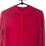 Equipment Femme Marche Collarless Long Sleeved Silk Magenta Blouse Size S Long Photo 2