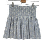 We're All Pretty Girls W.A.P.G‎ Mini Skirt Smocked Eyelet Floral Blue Size Small Photo 0