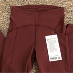 Lululemon  power thru 25” legging size 4 red merlot Photo 3