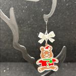 Pooh Bear Gingerbread Earrings 🎄✨ Red Photo 1