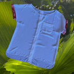 Maria Filo White Short Sleeve Top Size M full buttons at the back Size M Photo 0