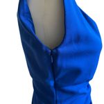 Diane Von Furstenberg  Dress Size 6 Blue V-Neck Bevin Ruched Sheath Knee Length Photo 6