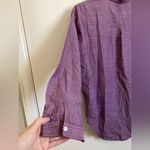 Lands' End 🌞Lands’ End Light Fuchsia Purple Hidden Button 3/4 V Neck Long Sleeve Blouse A Photo 5