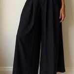 Vintage Forenza Black Wide Leg Cropped Palazzo Boho French Girl Effortless Chic Size M Photo 0