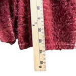 Knox Rose  Cardigan Sweater Womens XL Burgundy Red Fuzzy Eyelash Tie Front Cozy Photo 11