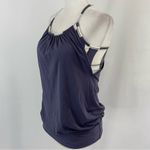 Lululemon No Limits Layered Sports Bra Loose Fit Tank Top Cadet Blue Stripe Sz 4 Photo 7