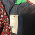 Dip Printed Flutter Sleeve Fit & Flare Dress Red Navy Fringe Tie Smock Waist XS Multiple Photo 7