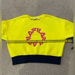 FILA Y2k Vibrant Yellow Fleece Lined Crewneck Crop Sweater Photo 2