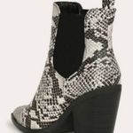 Bamboo Snakeskin Chunky Heel Slip On Bootie Photo 2