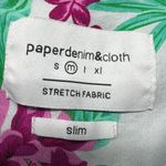 Paper Denim & Cloth Button Down Short Sleeve Women's Blue Shirt Size Medium Slim Photo 1