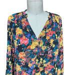 Yumi Kim Trinia Silk Floral Print Top Yellow Black Size Small Photo 1