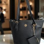 Anne Klein Lily Tote Bag Pebbled Black With Wallet NWT Photo 0