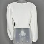 SheIn White Square Neck Lantern Long Sleeve, Petite 8/10 Photo 7