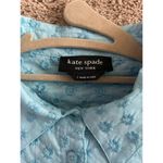 Kate Spade Blue Floral Embroidered Cotton Button Shirt Dress Size Large Summer Photo 8