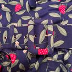 COLLECTIF‎ Olympia Square Neck Belted Strawberry Vine Jumpsuit Size Small (6) Blue Photo 11