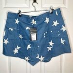Modcloth  All Stars No Stripes HighRise Denim Shorts Blue White Star Print 16 NWT Photo 4